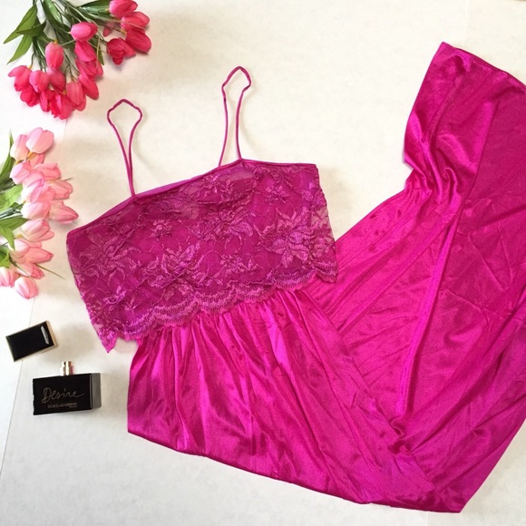 Vintage Pink Lace Pajama Dress - Picture 9 of 9